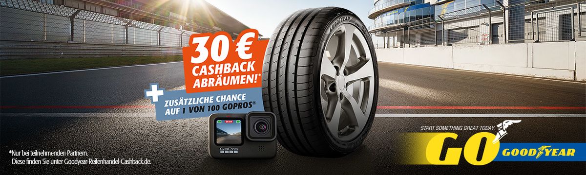 Goodyear reifen kaufen und 30 Euro Cashback sichern! Goodyear reifen kaufen und 30 Euro Cashback sichern!